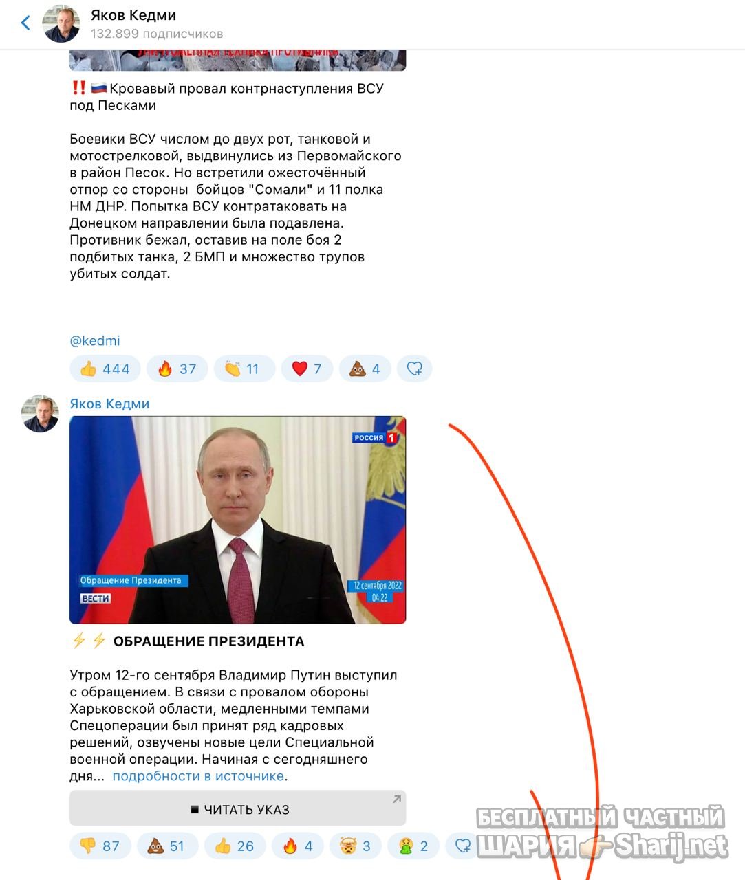 Анатолий Шарий частный канал — фото из публикации