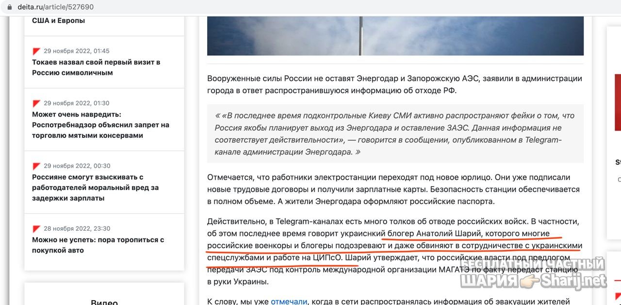 Анатолий Шарий частный канал — фото из публикации