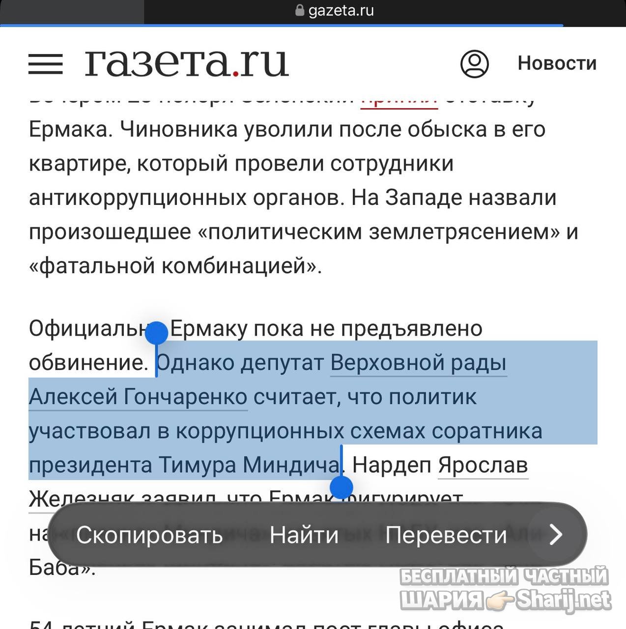 Анатолий Шарий частный канал — фото из публикации