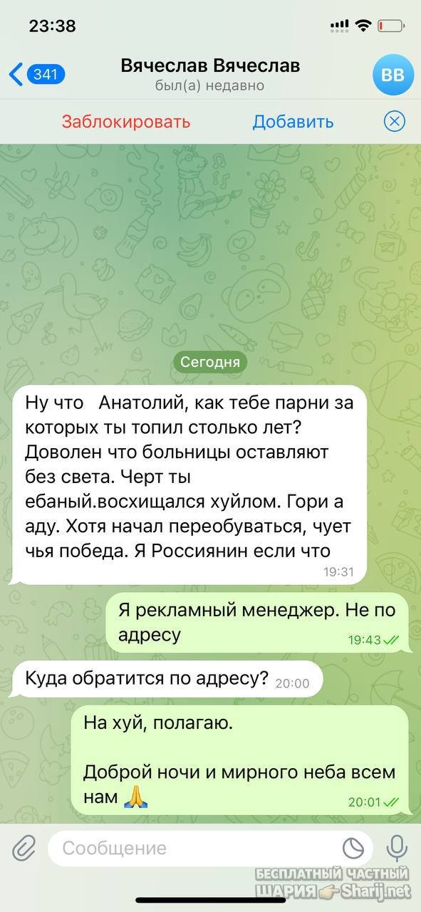 Анатолий Шарий частный канал — фото из публикации