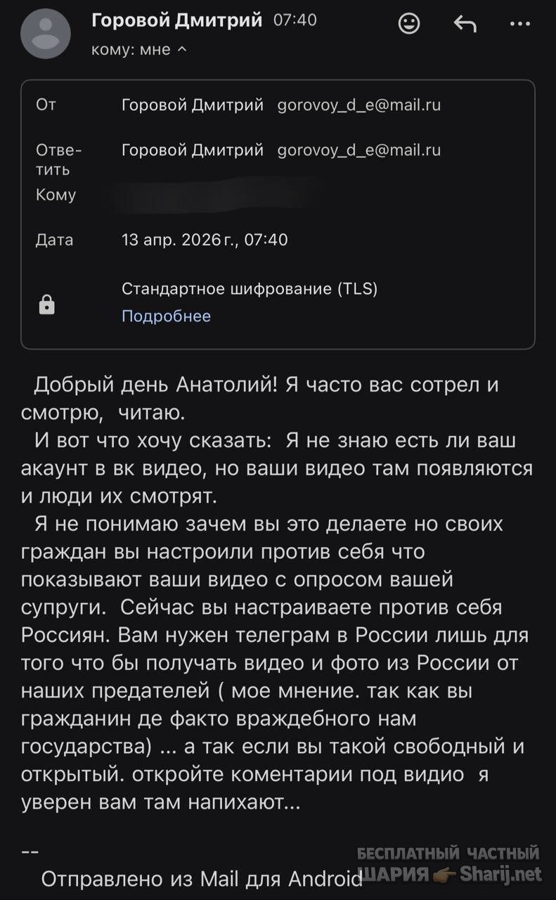 Анатолий Шарий частный канал — фото из публикации