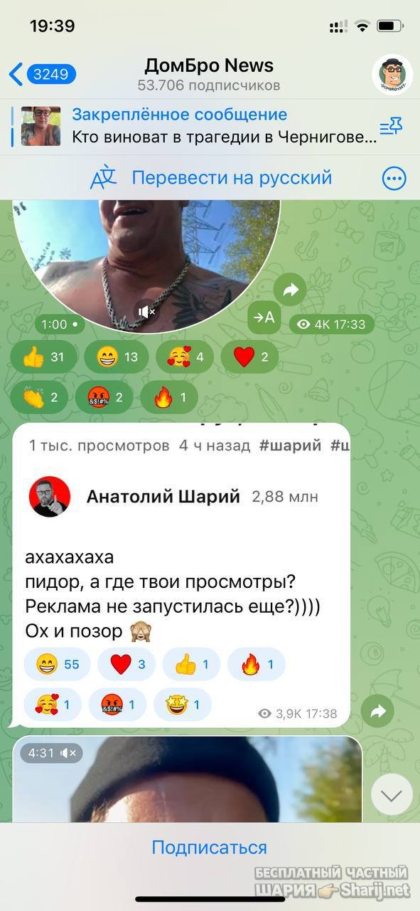 Анатолий Шарий частный канал — фото из публикации