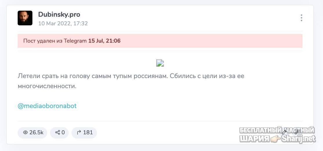 Анатолий Шарий Telegram канал — фото из публикации