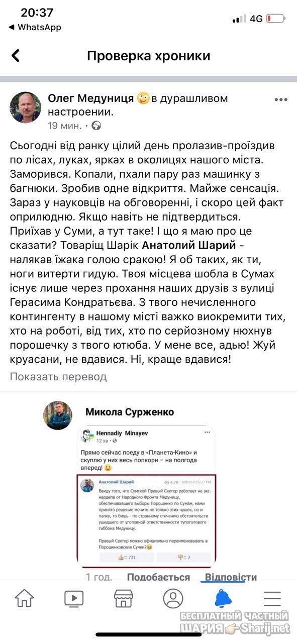 Анатолий Шарий Telegram канал — фото из публикации