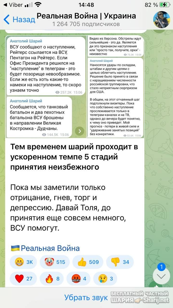 Анатолий Шарий Telegram канал — фото из публикации