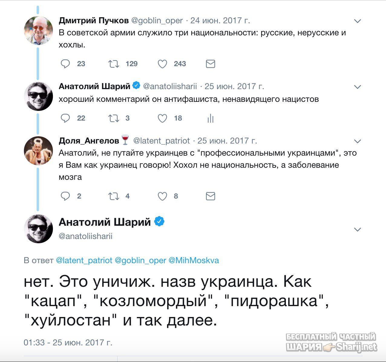 Анатолий Шарий Telegram канал — фото из публикации