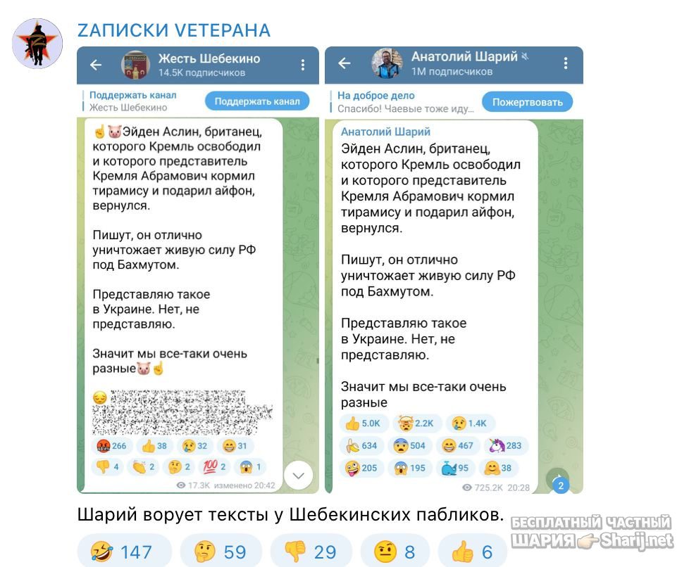 Анатолий Шарий Telegram канал — фото из публикации