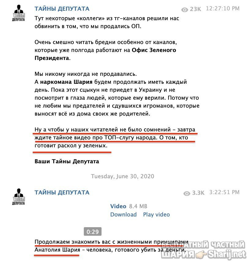 Анатолий Шарий Telegram канал — фото из публикации