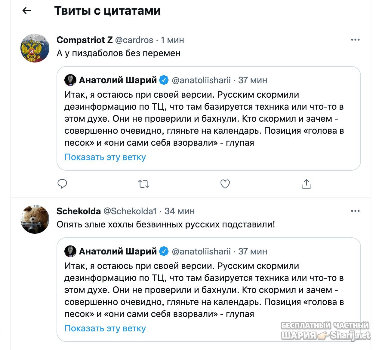 Анатолий Шарий Telegram канал — фото из публикации