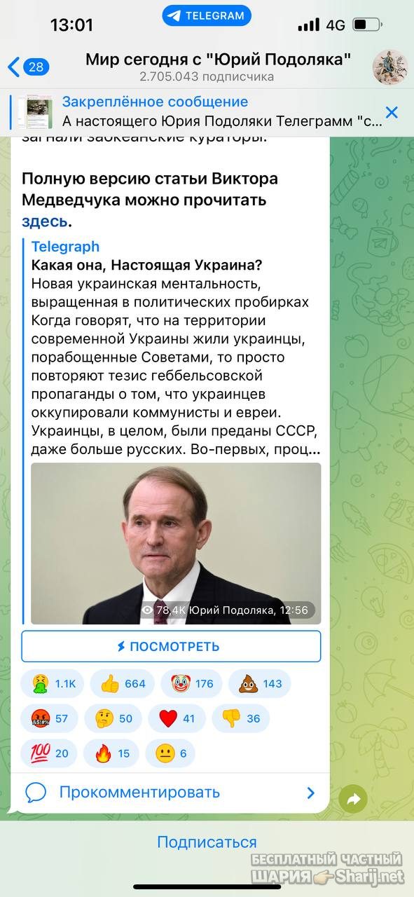 Анатолий Шарий Telegram канал — фото из публикации