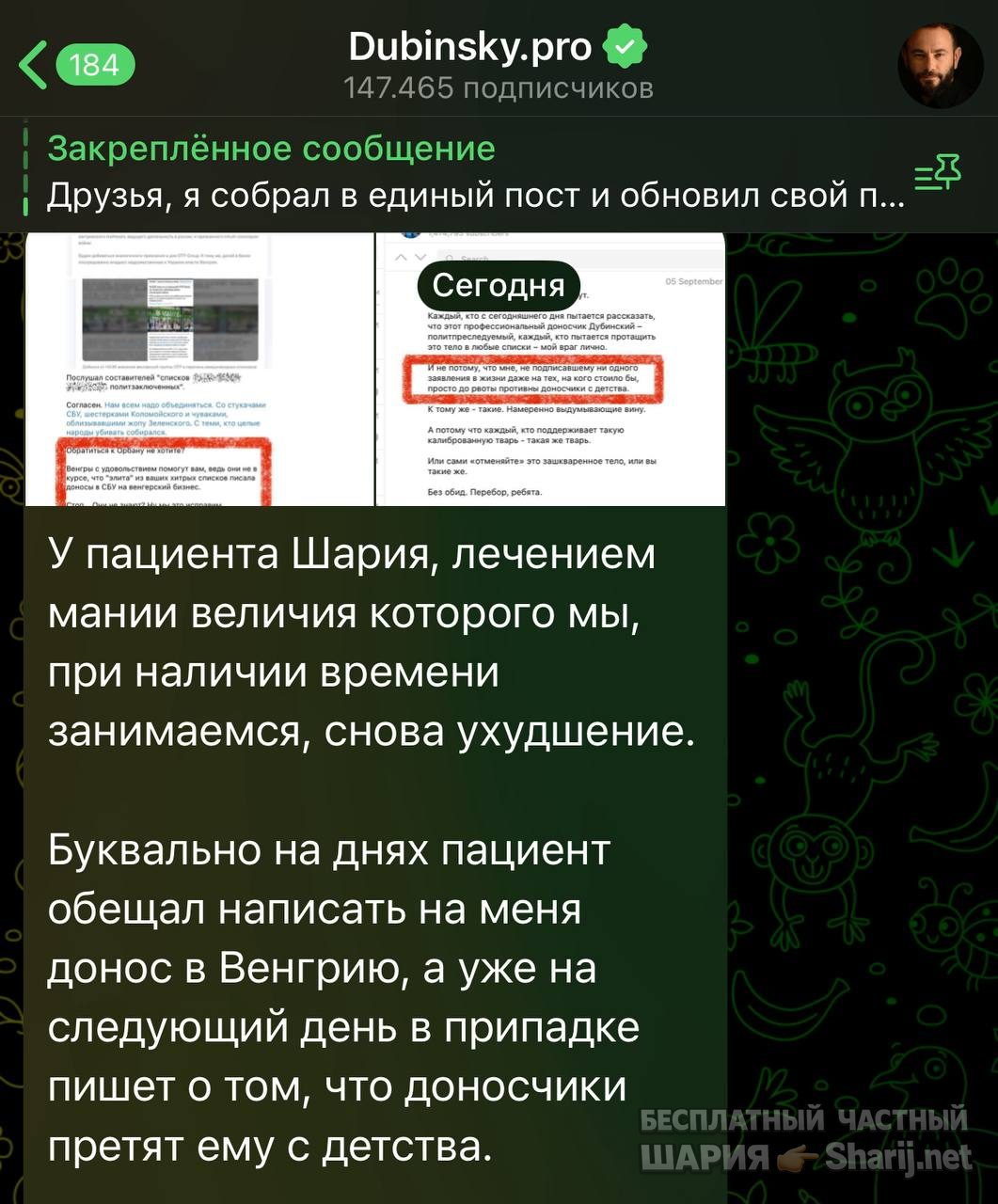 Анатолий Шарий Telegram канал — фото из публикации