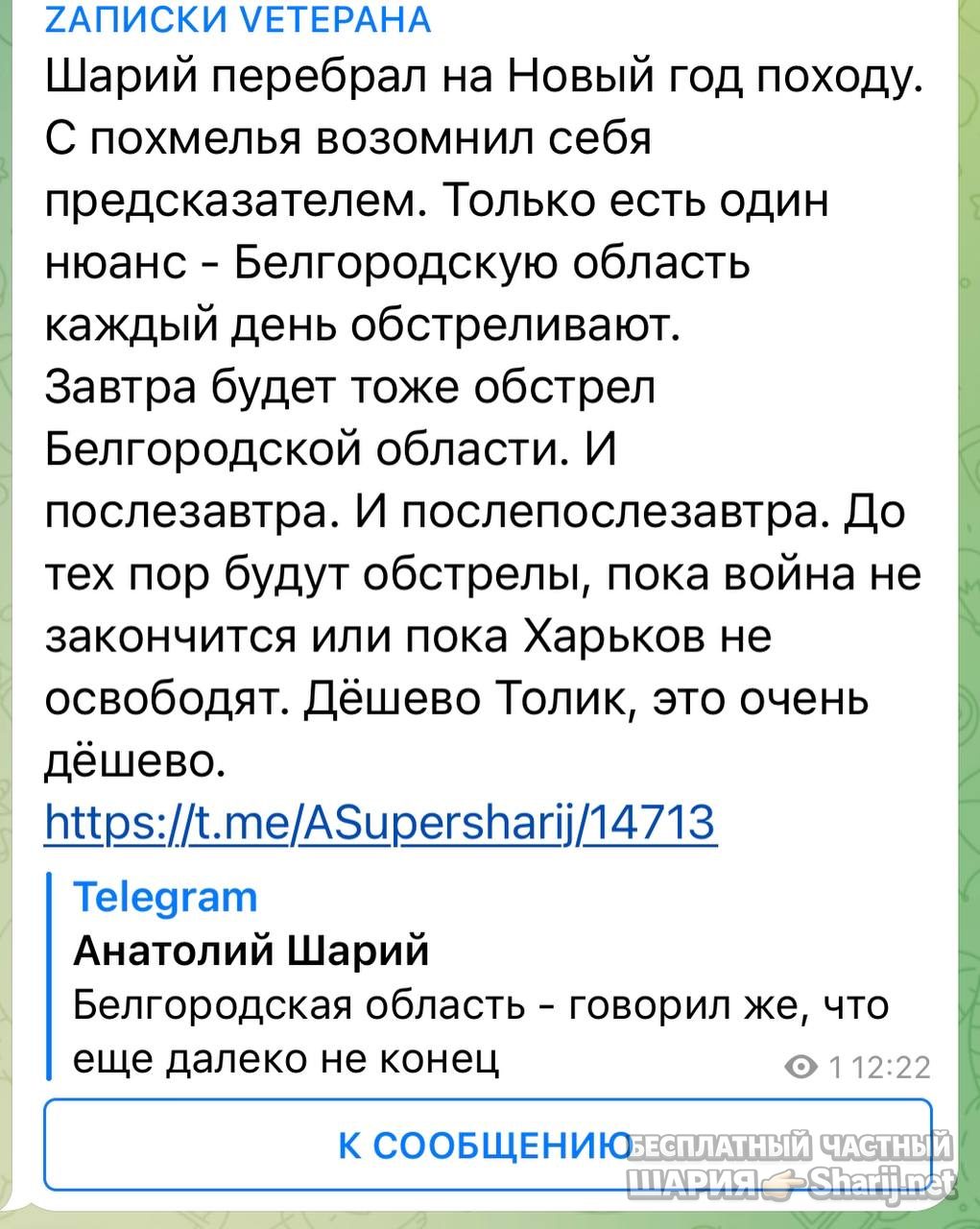 Анатолий Шарий Telegram канал — фото из публикации