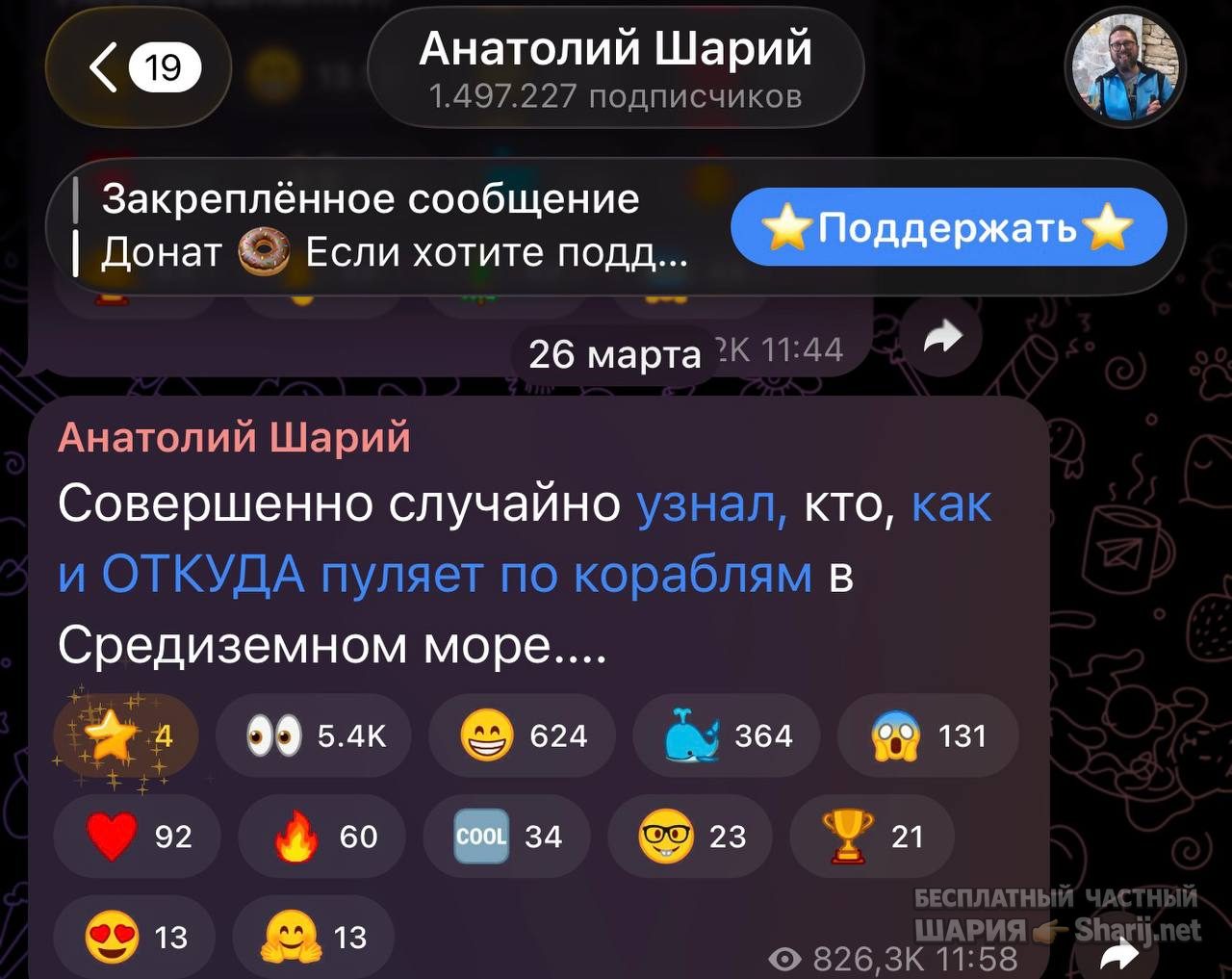 Анатолий Шарий Telegram канал — фото из публикации