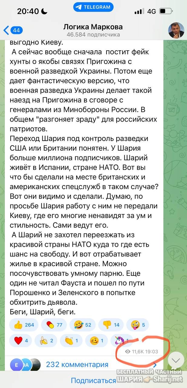Анатолий Шарий Telegram канал — фото из публикации