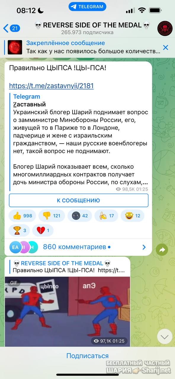 Анатолий Шарий Telegram канал — фото из публикации