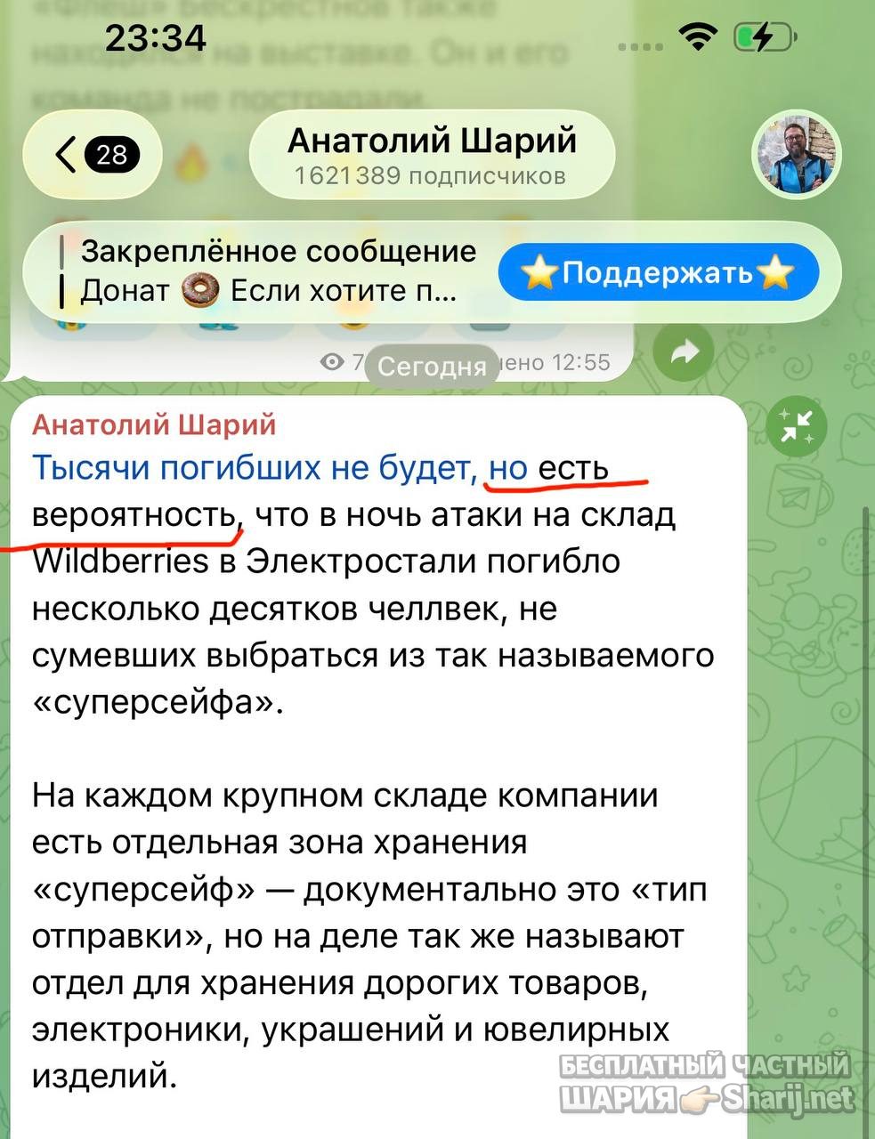 Анатолий Шарий Telegram канал — фото из публикации