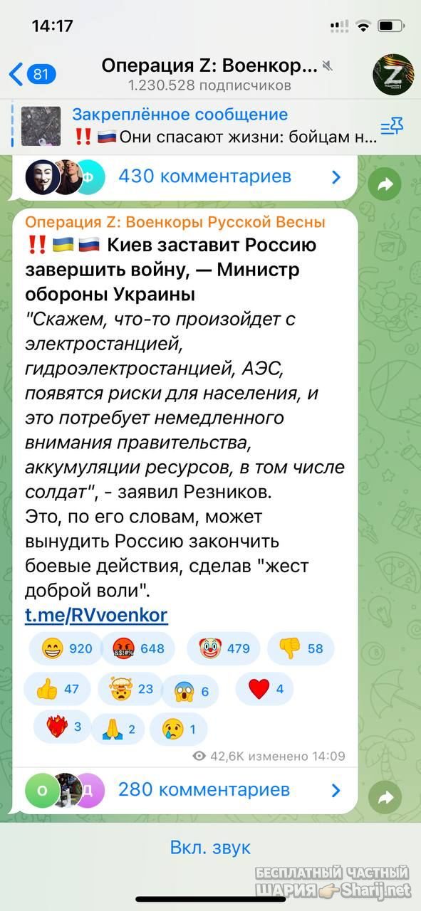 Анатолий Шарий Telegram канал — фото из публикации