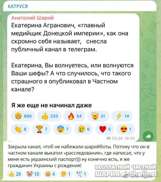 Анатолий Шарий Telegram канал — фото из публикации