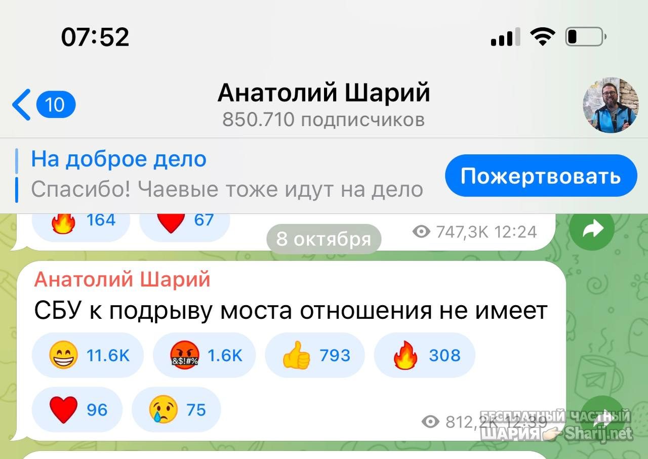 Анатолий Шарий Telegram канал — фото из публикации
