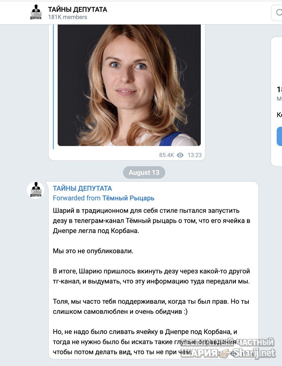 Анатолий Шарий Telegram канал — фото из публикации