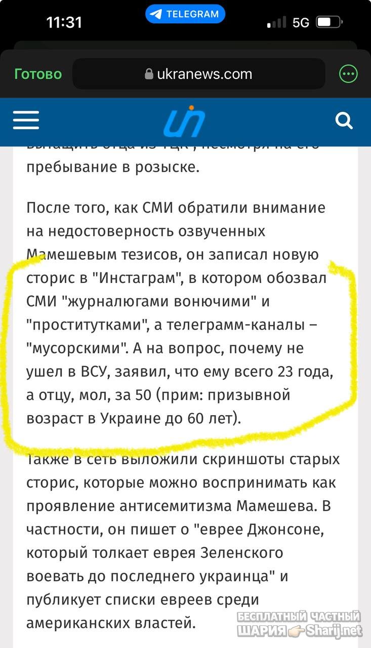 Анатолий Шарий Telegram канал — фото из публикации