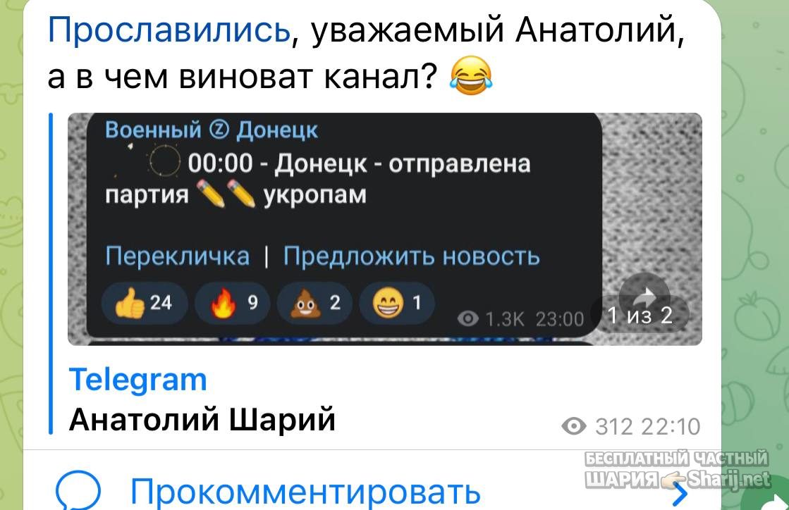 Анатолий Шарий Telegram канал — фото из публикации