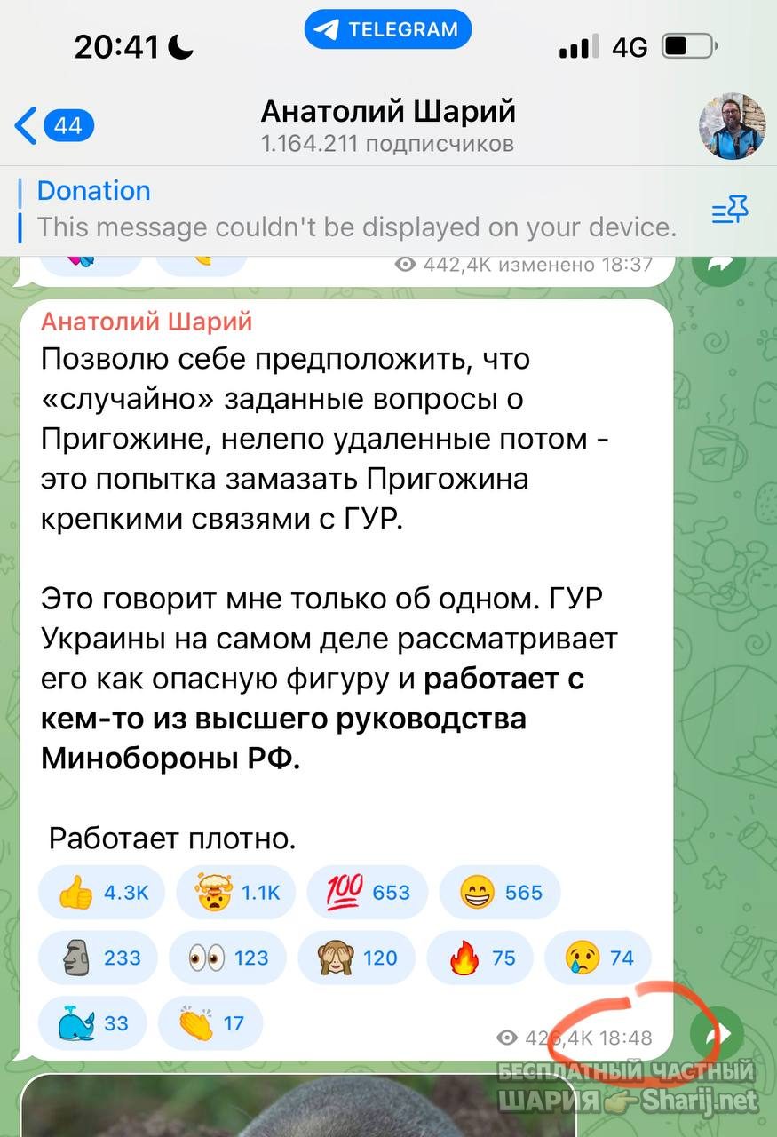 Анатолий Шарий Telegram канал — фото из публикации