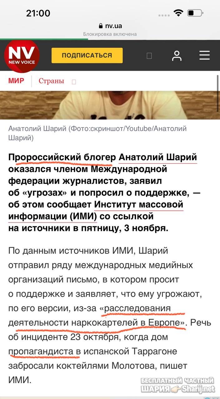 Анатолий Шарий Telegram канал — фото из публикации