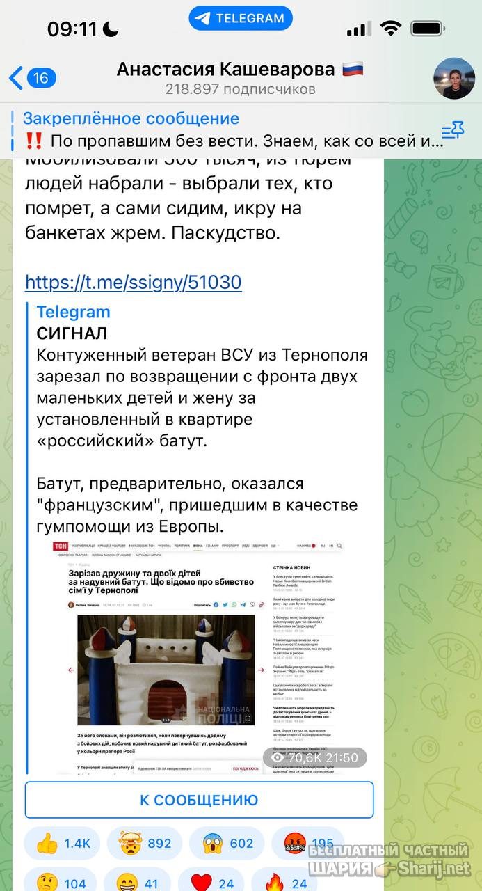 Анатолий Шарий Telegram канал — фото из публикации