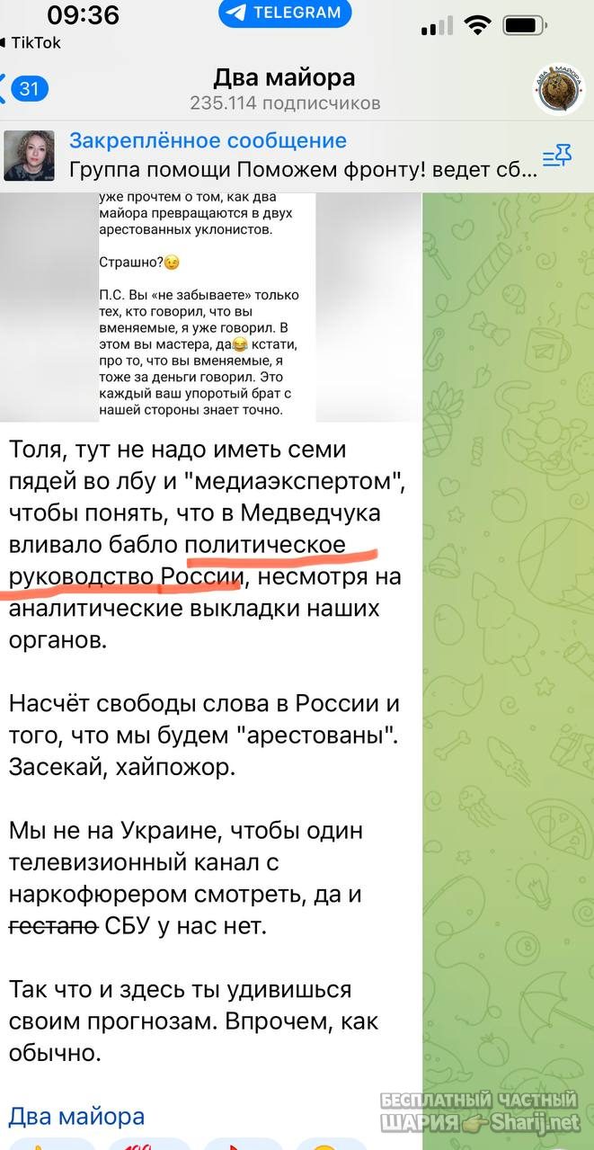 Анатолий Шарий Telegram канал — фото из публикации