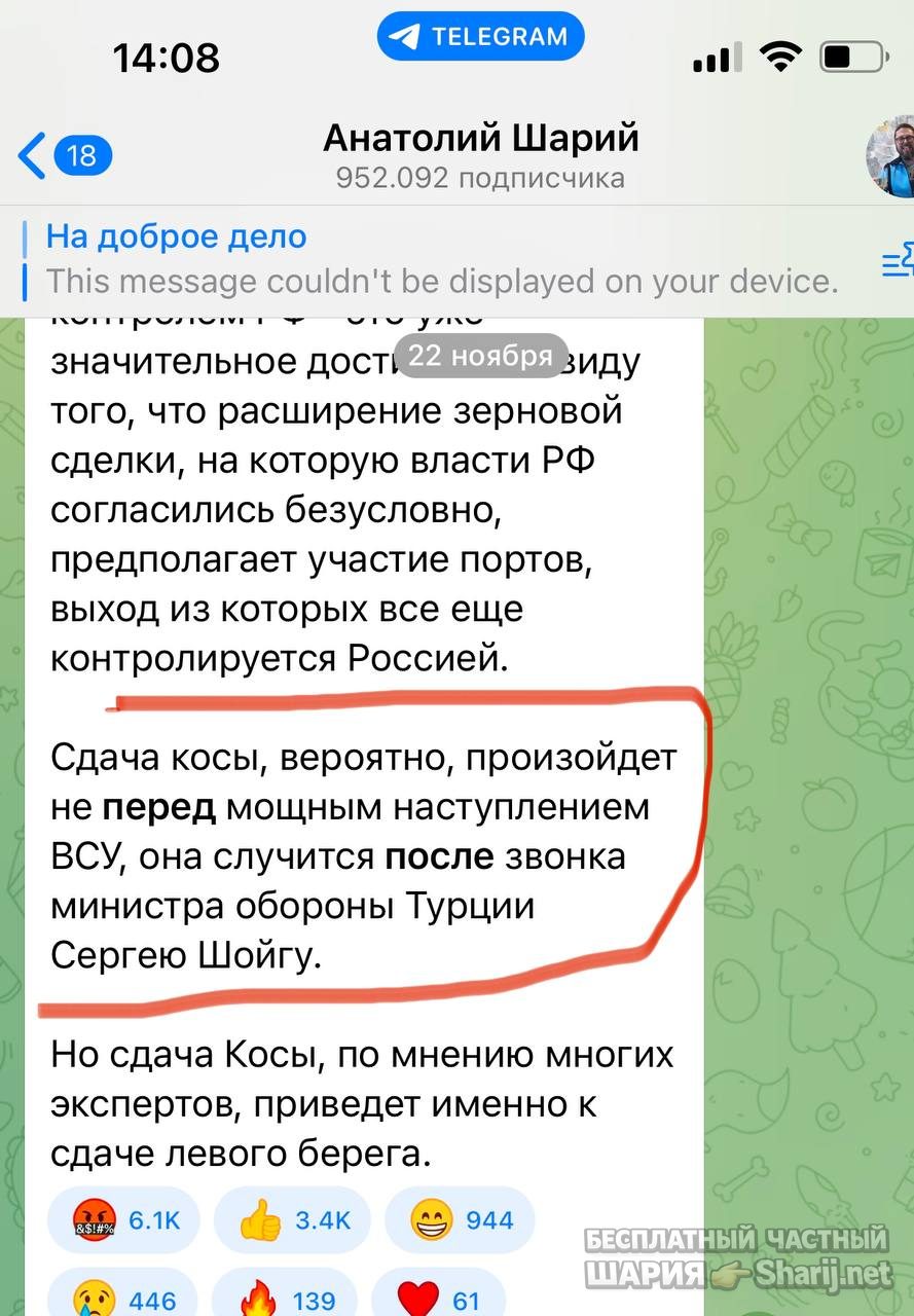 Анатолий Шарий Telegram канал — фото из публикации