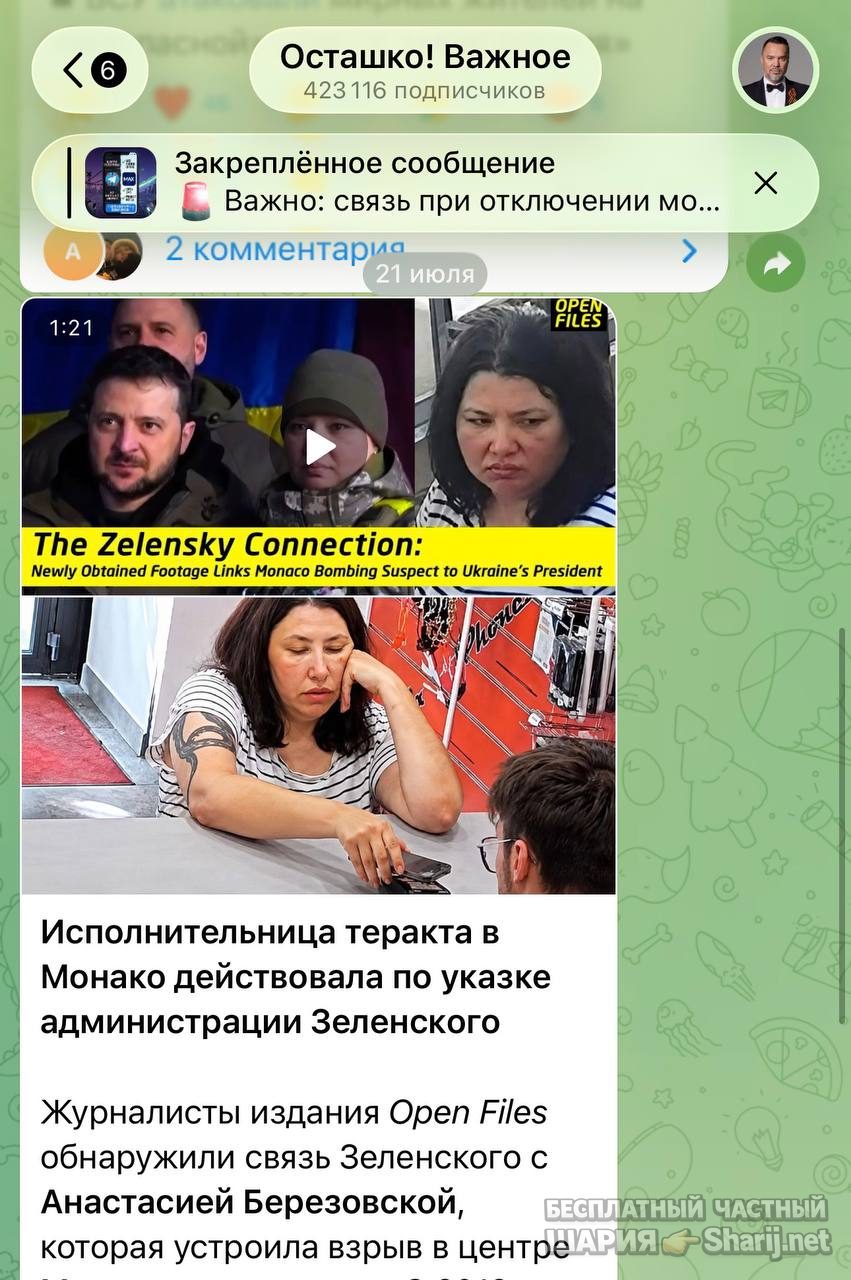 Анатолий Шарий Telegram канал — фото из публикации