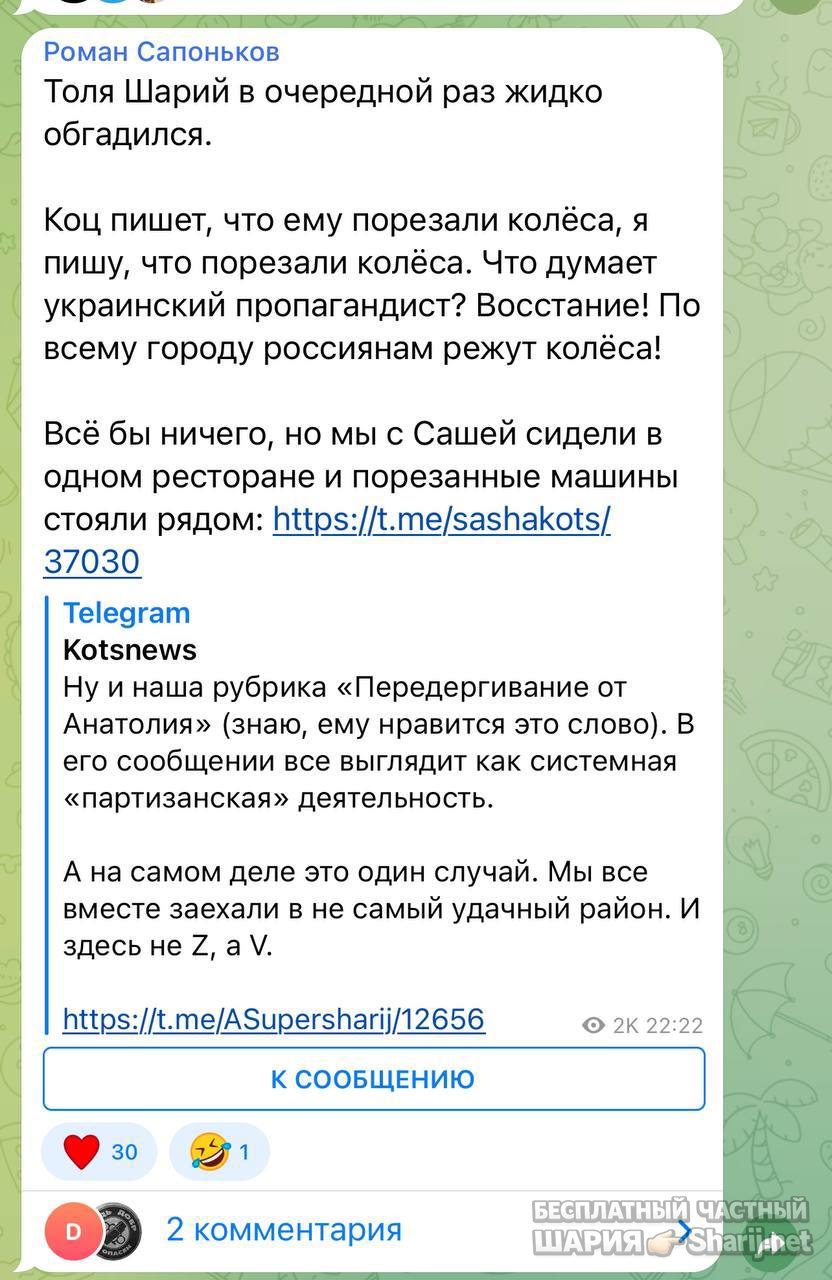 Анатолий Шарий Telegram канал — фото из публикации