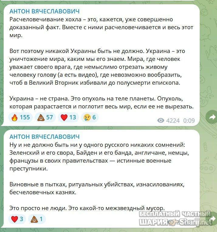 Анатолий Шарий Telegram канал — фото из публикации