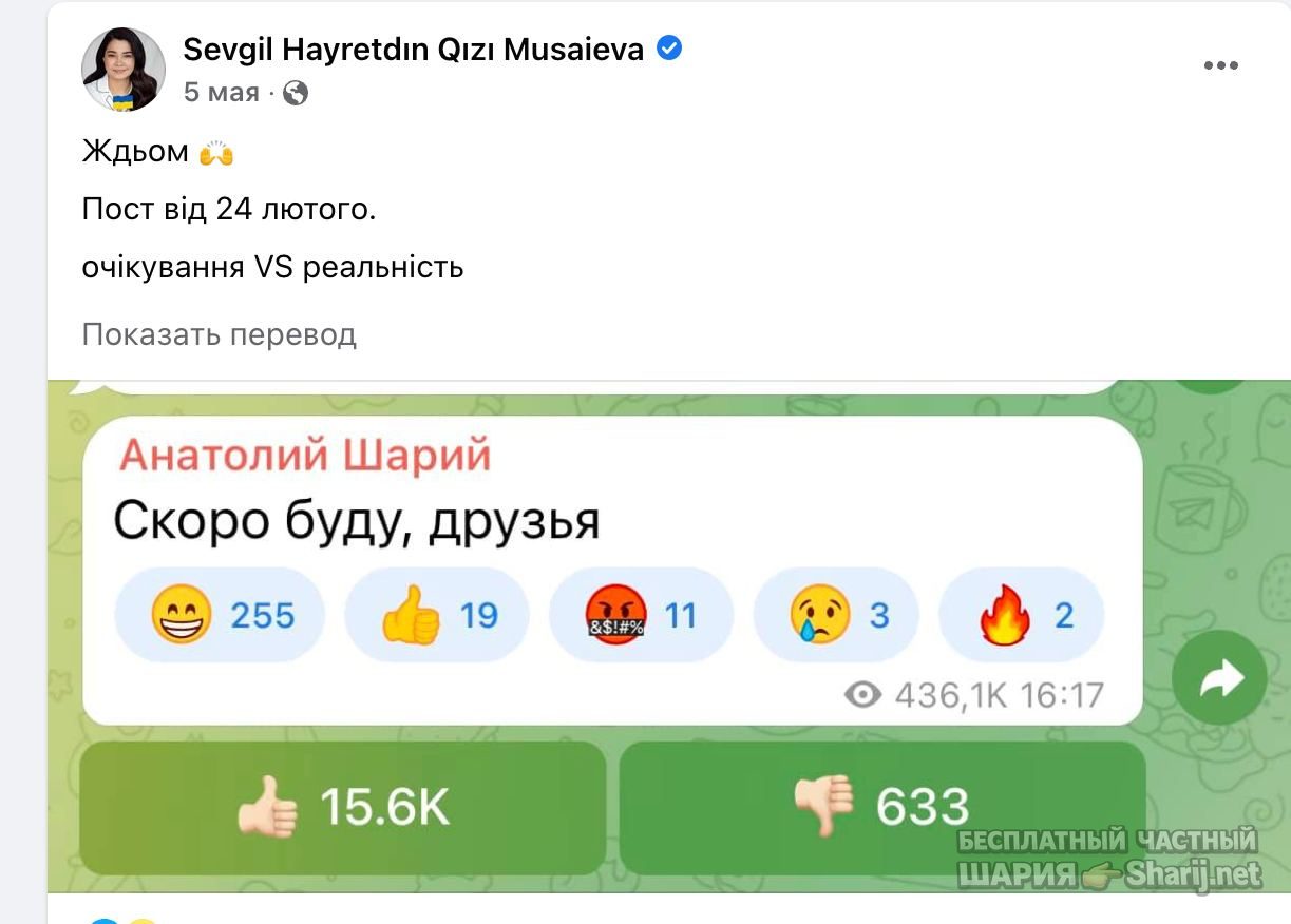 Анатолий Шарий Telegram канал — фото из публикации